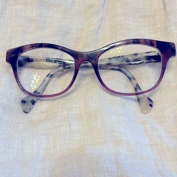 Face a Face frame. Purple with charcoalal/brown/tan temples.  Rx lenses. - Picture 1 of 8
